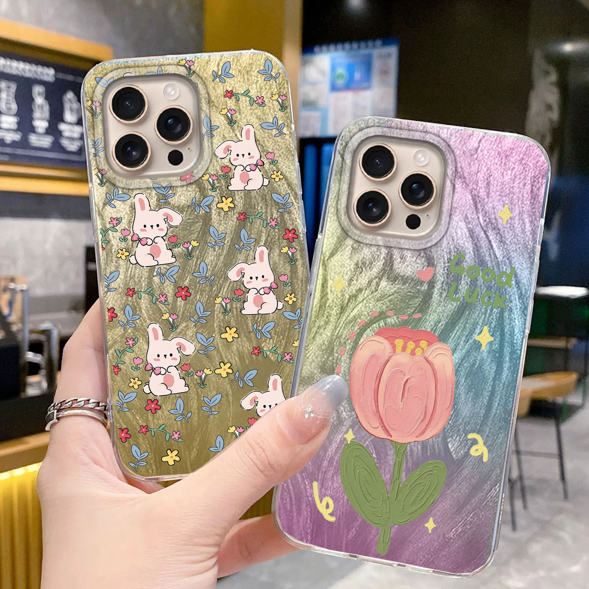 グリッターフラワー電話ケース 2025 Iphone 16 プロ 16 プロマックス 16 プロ 16 プロマックス 5 グラム生分解性花高級シリコンバックケース
