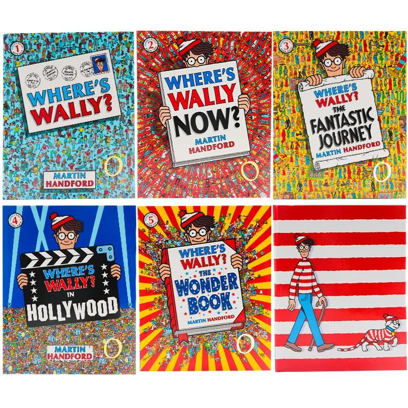 6 Pcs Big Size English Books Where's Wally Children Observation Vision Focus Train Find With Jigsaw Gift for Kids Childhood