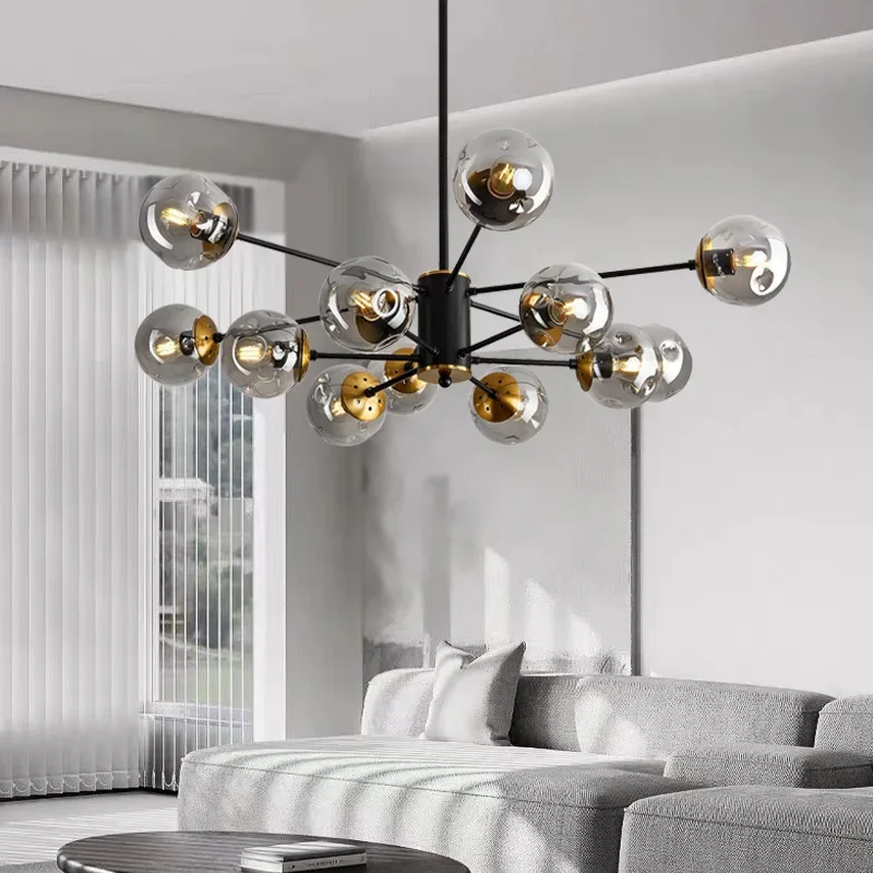 SANDYHA-luces colgantes nórdicas, lámpara colgante con bola de cristal, lámparas Led para sala de estar, mesa de comedor, iluminación, decoración de dormitorio