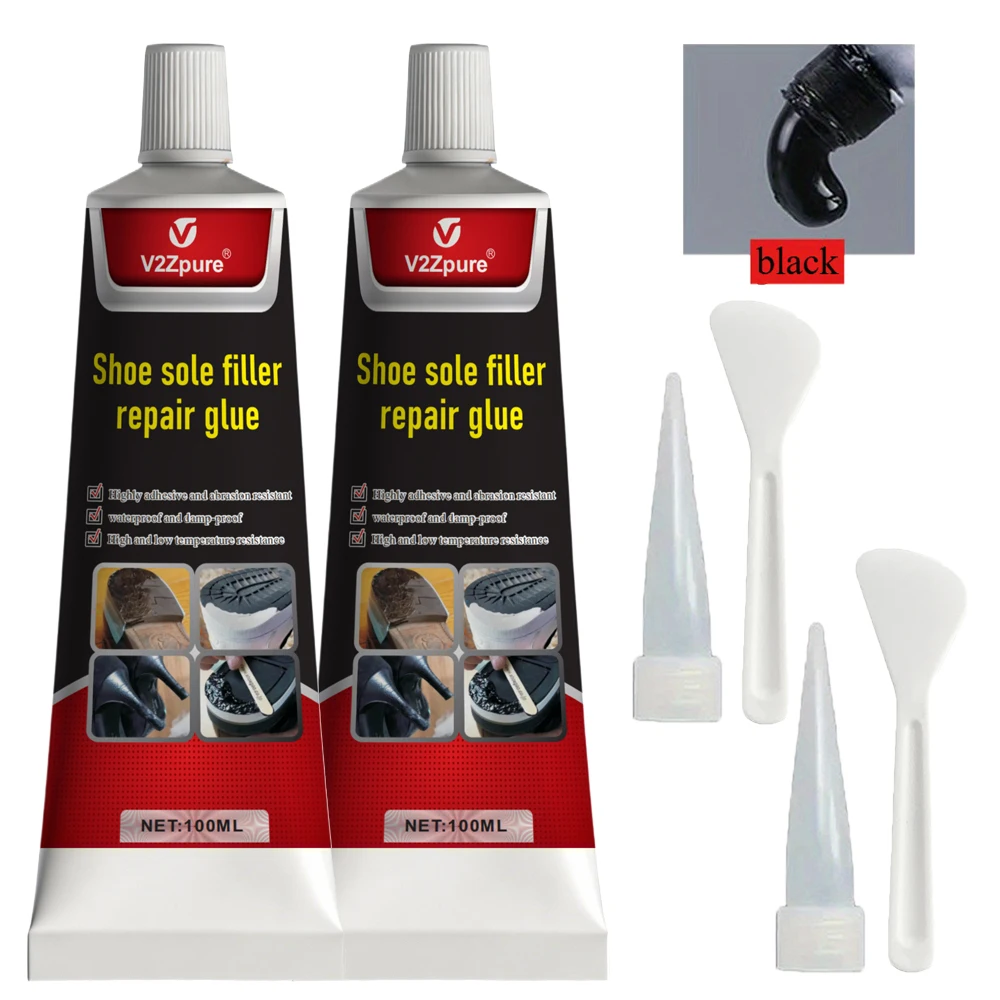 Wasserdichter Schuhsohlen-Reparaturkleber Superstark - Langlebiges Dichtmittel zum Füllen von Rissen, Schwarze Reparaturpaste für Gummimaterialien