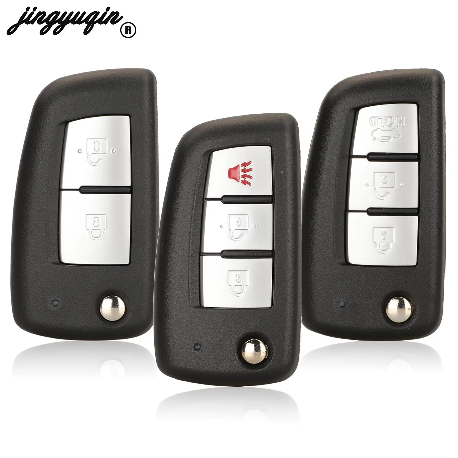 

Jingyuqin 2/3/4 кнопки дистанционного ключа автомобиля чехол для Nissan Qashqai Rogue Micra Pulsar X-Trail Juke F15/F16 складной брелок