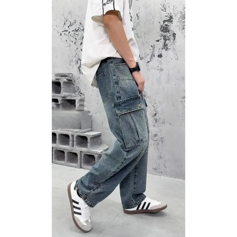 กางเกงยีนส์ทรงตรงหลวมสไตล์อเมริกันย้อนยุคแบบวินเทจ ลุคทำงานลำลอง รุ่นใหม่จาก SENSIR