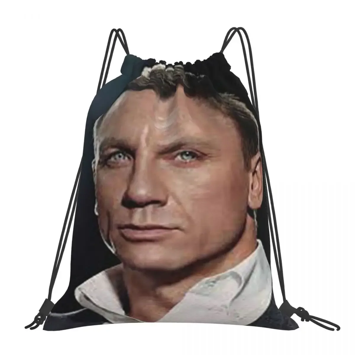 Daniel Craig - Poster Backpacks Portable Drawstring Bags Drawstring Bundle Pocket Sundries Bag BookBag For Travel Students