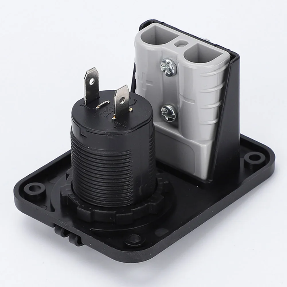 Amp Flush Mounting Bracket Connector Flush Mount Plate 12-24 Volts. 48x37mmx16mm PETG Plastic 12-6AWG Black And Gray