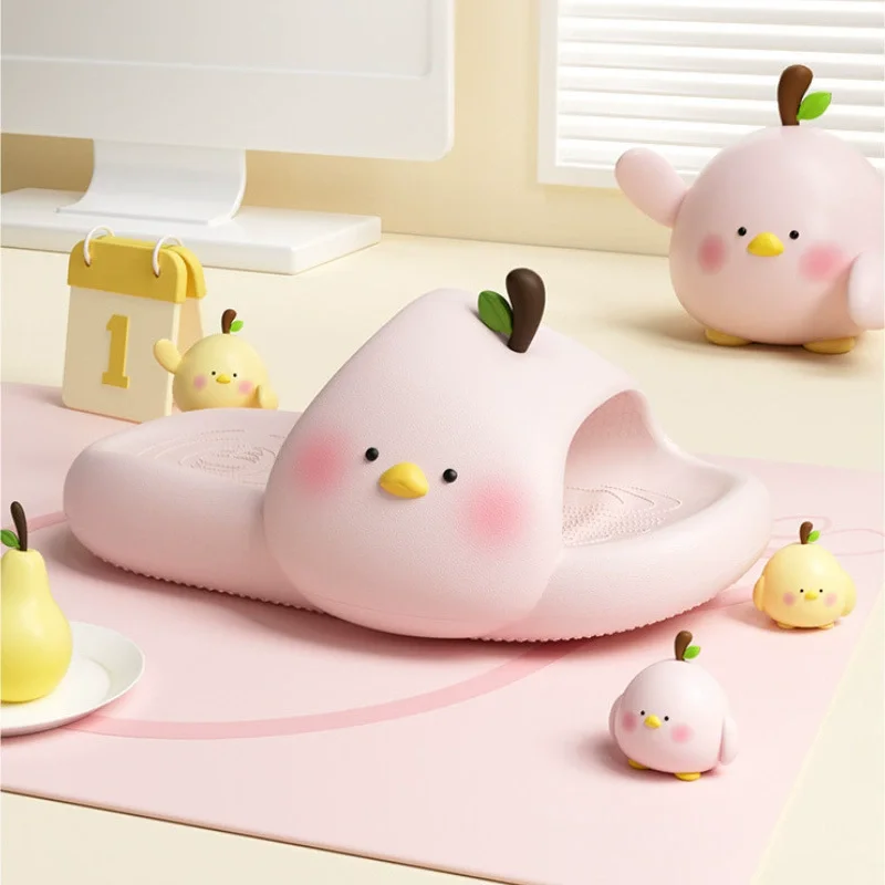 Cute Cartoon Duck Pear EVA Home Sandals New Bathroom Women's Slippers Anti Slip Outerwear Student Couple Parent Child Slippers