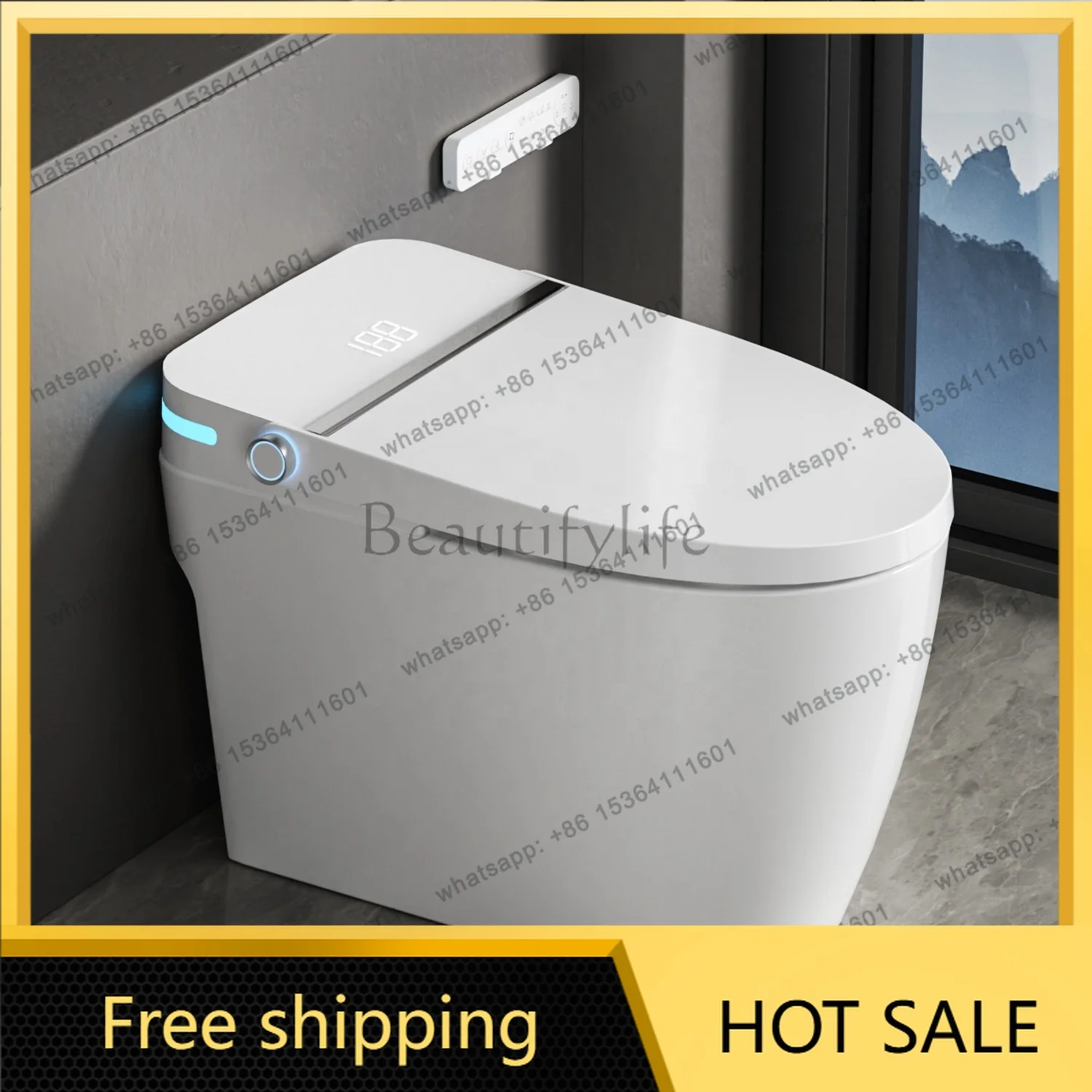 Modern Smart Toilet Bowl Auto Flush Touchless WC Set with Remote Control Intelligent Closestool for Bathroom