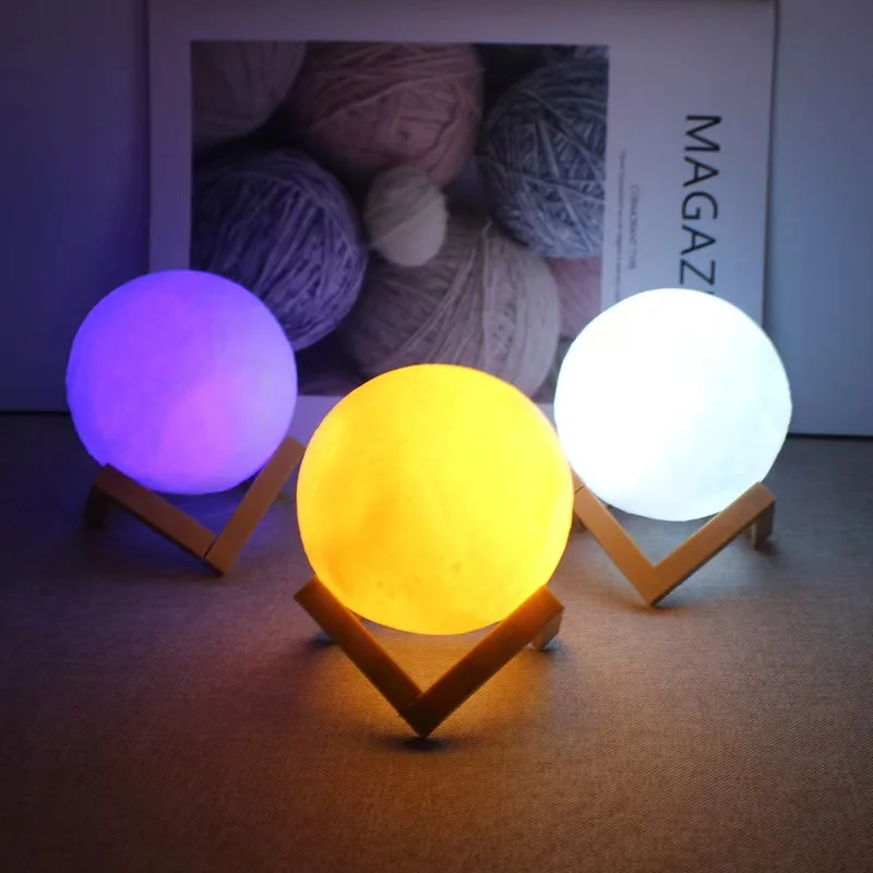 

3D Moon Atmosphere Light Night Light Gift for Girlfriend with Plastic Stand