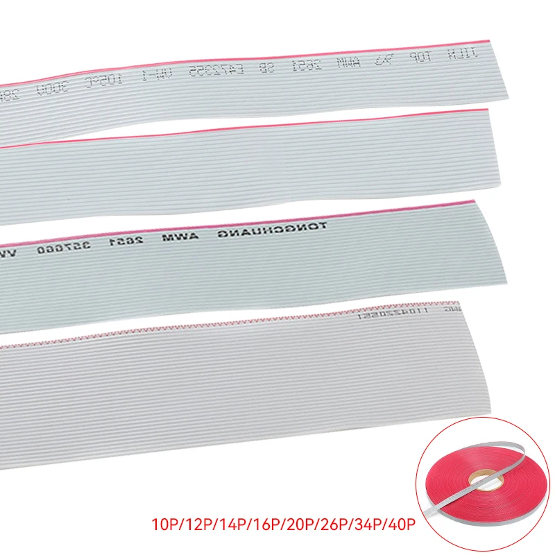 Graues Flachbandkabel 1,27mm Rastermaß 10P-40P 2 Meter UL2651 Draht für IDC FC 2,54mm – Detail 1
