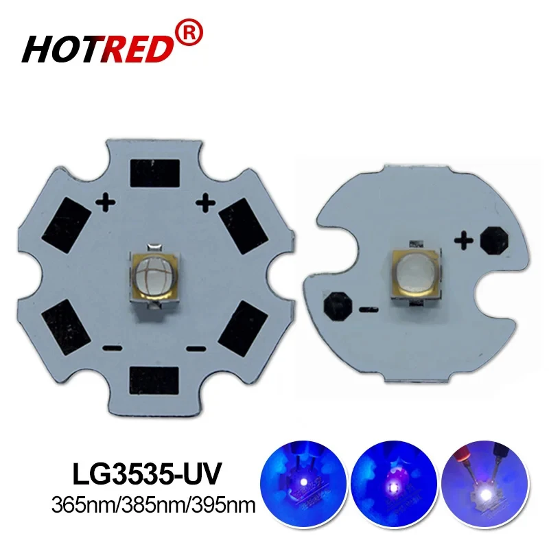 UV LED 5W LG3535 LG 3535 dioda emitera wysokiej dioda LED dużej mocy 395nm 385nm 365nm 5W UV/ultrafioletowy do tusz utwardzalny UV/kontroli bezpieczeństwa
