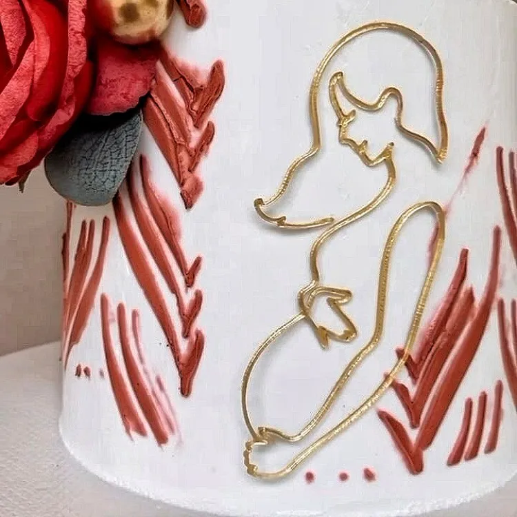 Acryl-Kuchenaufsatz „Mutter-in-Warteschlange“ – Elegante Kunst-Dekoration für schwangere Frauen, Geburtstag, Babyparty, Hochzeit, Kuchendeko-Set – Detail 2