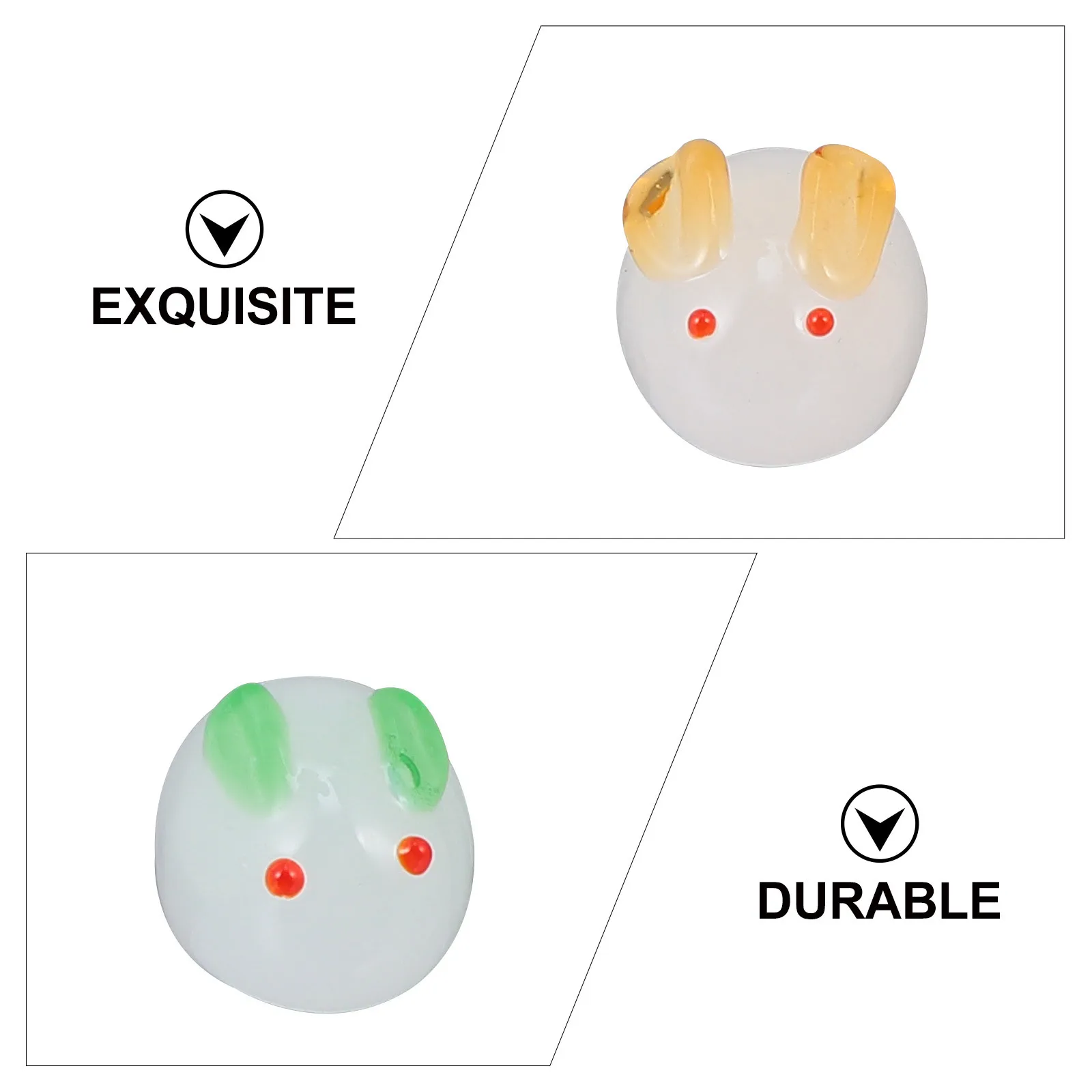 

12Pcs Mini Glass Rabbit Animal Pendant Beads DIY Jewelry Accessories for Bracelets Micro Landscape Home Office Ornament