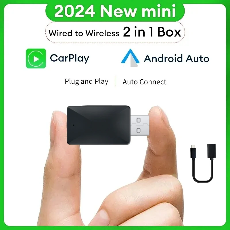 Wireless Carplay Adapter Android Auto 2 in1 für Toyota Mazda Nissan Hyundai Suzuki Chevrolet Audi Mercedes Kia Ford Honda VW