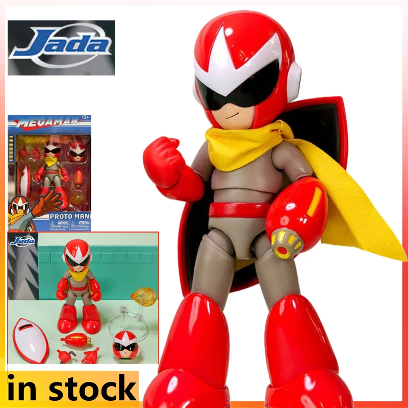 Jada Toys Mega Man Proto Man Action Figure,1/12 Scale Capcom Game Model,Wired Scarf,Alternate Head Sculpt & Blast Effect