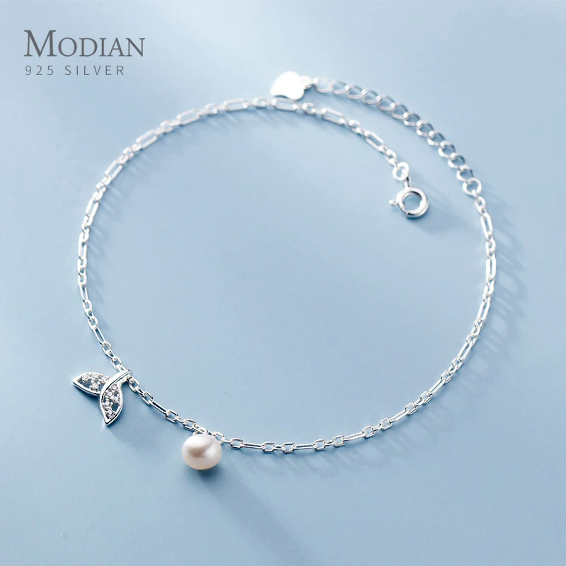 

MODIAN изящные браслеты с искусственными камнями, подвеска в виде хвоста русалки, регулируемая цепочка на ногу «Фигаро» для женщин, ювелирные изделия