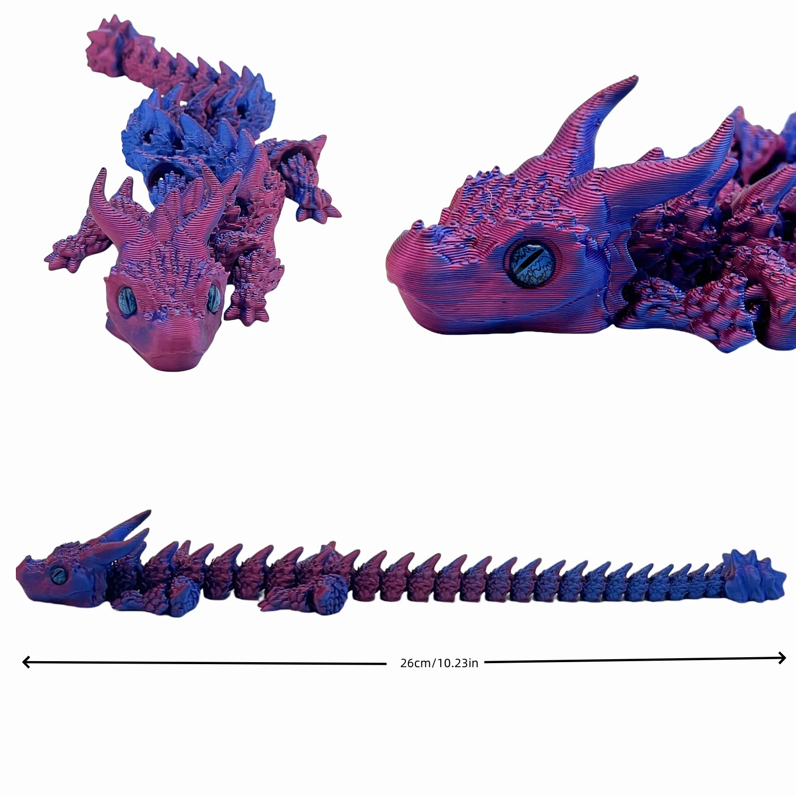 3D printed 3-piece/5-piece set of Qin Chielong with movable joints and lifelike eyes, home party holiday decor