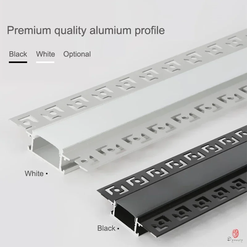 Bande lumineuse LED intégrée en alliage d'aluminium en forme de U, fente de lampe dissimulée, profil d'infraction, armoire, 3500k