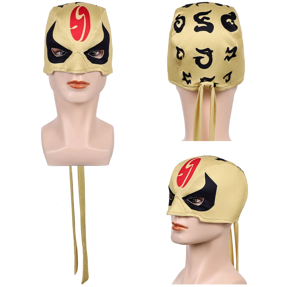 

Iron Fist Headgear Hat Mask Headband Game Rivals Roleplay Yellow Headwear Outfits Halloween Carnival Cosplay Costume Accessories
