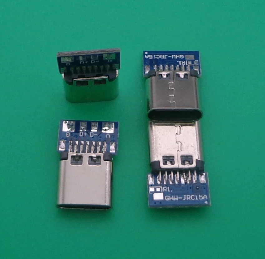 1-10 stks USB180 verticaal afgeschermde USB-C 3.1 Type C connector 14-pins vrouwelijke socket through-hole PCB