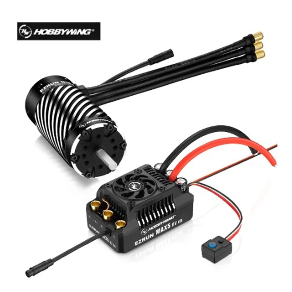 

Hobbywing EZRUN Max5 HV G2 250A 6-12s Brushless Sensored ESC EzRun 56118 SD G2 650KV 800KV 1100KV Motor For 1/5 Buggy Car