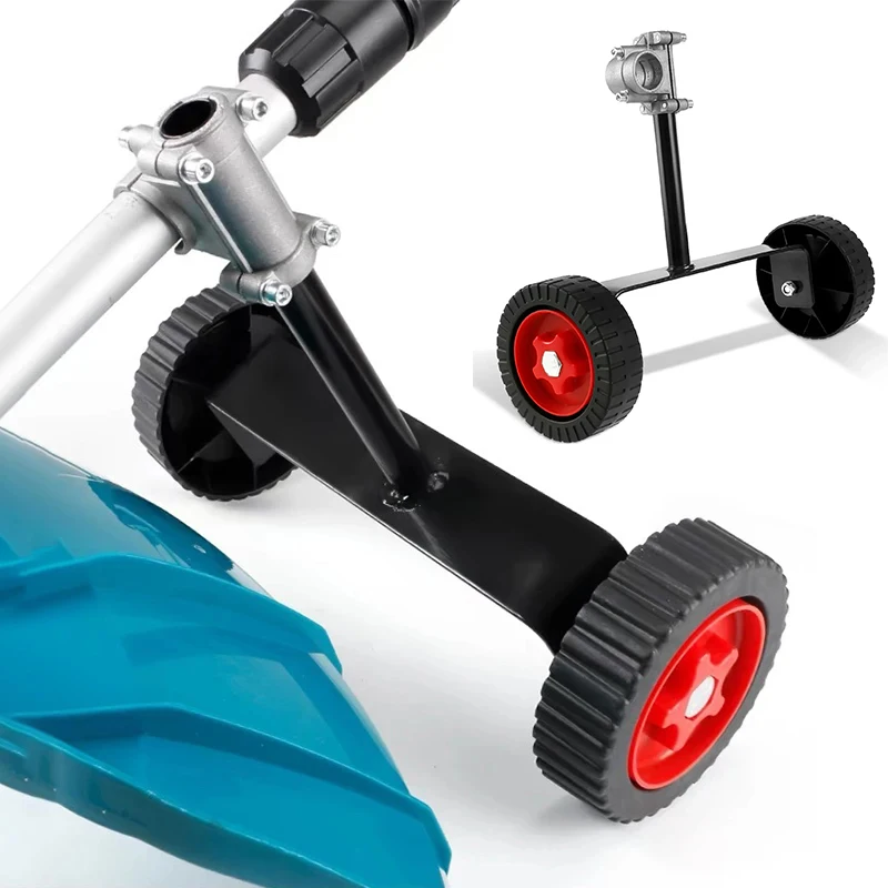 Universal Lawn Mower Support Wheel Adjustable Grass Gasoline Trimmer Attachment Garden Portable Side Hanging Electric Maintenanc