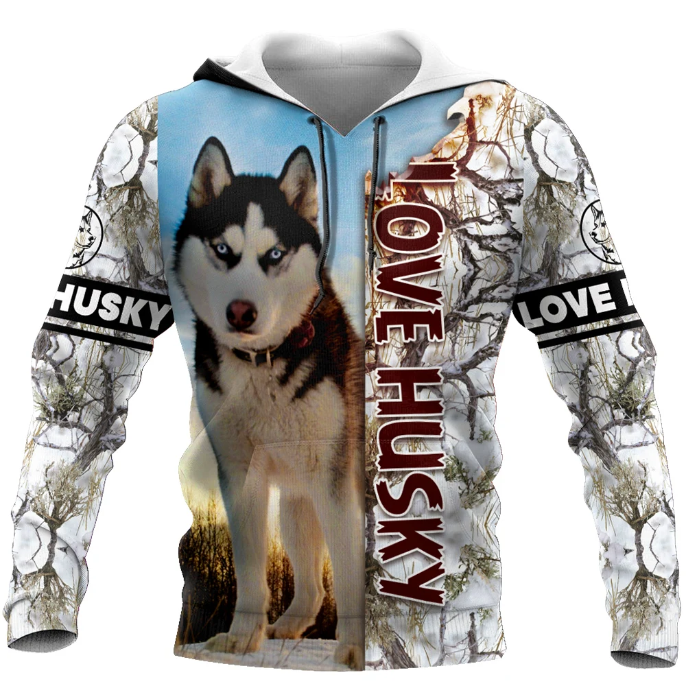 

Beautiful Love Husky 3D All Over Printed Autumn Men Hoodies Unisex Casual Pullovers Zip Hoodie Streetwear Sudadera Hombre