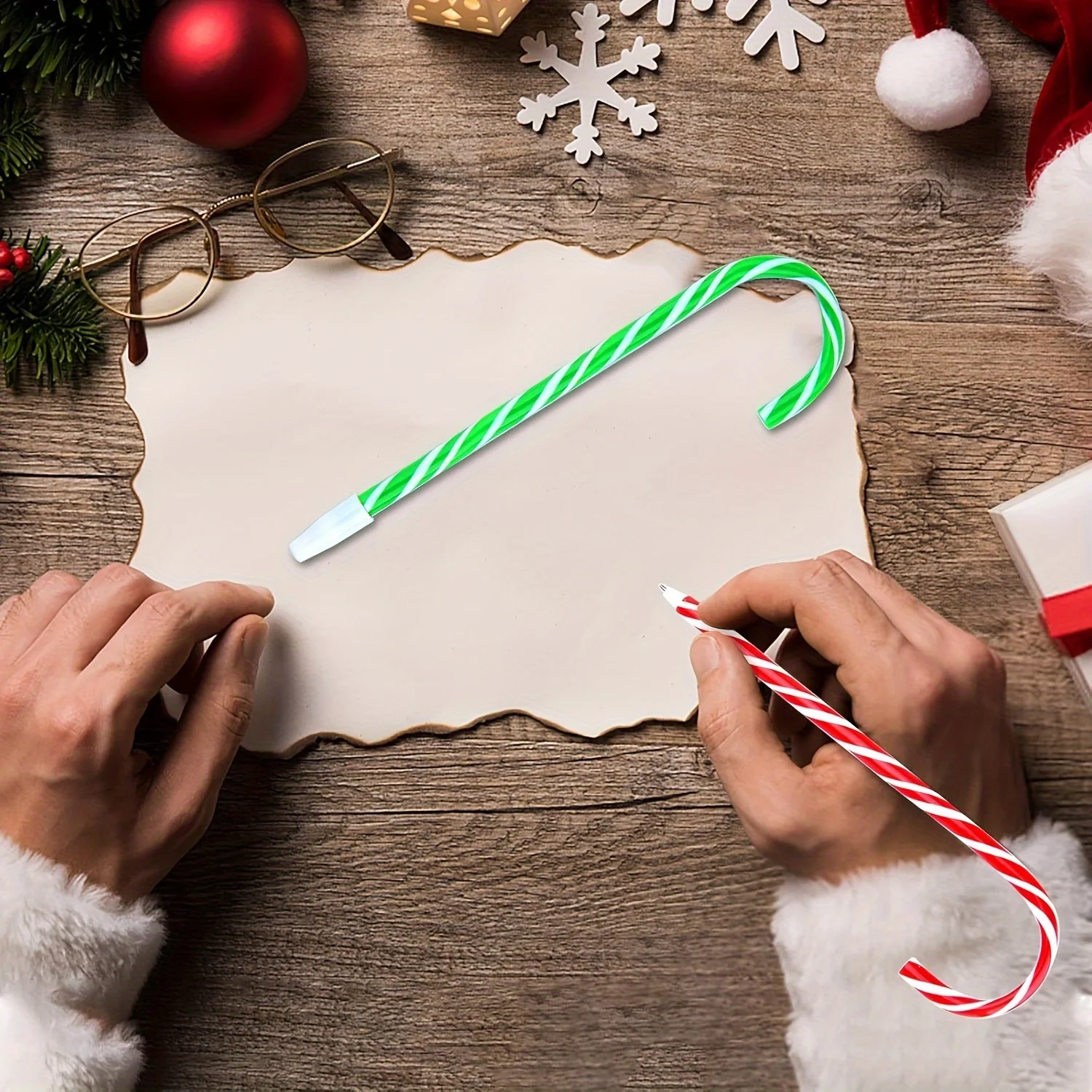 

10/20 шт. шариковые ручки из конфетной трости, праздничный дизайн снеговика и зонтика, пластиковый поворотный колпачок, средняя точка, идеально подходит для праздничных подарков