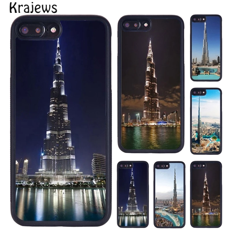 Krajews Dubai Burj Khalifa Tower Building Phone Cases For iPhone 16 15 14 plus 11 12 mini 13 Pro XR XS Max coque