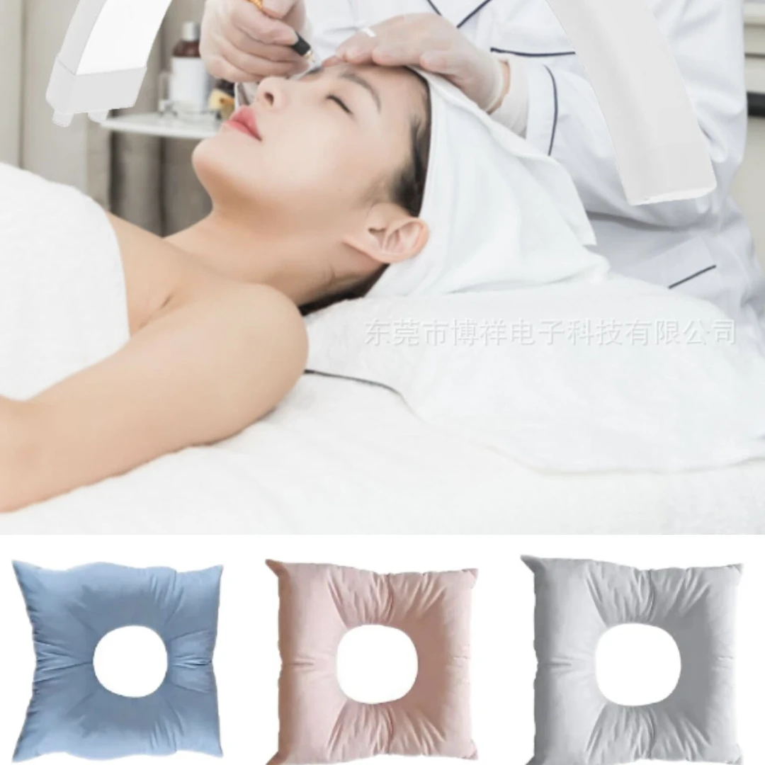 

1PC Massage Pillow Face Down With Hole Square Back Neck Rest SPA Bed Table Cushion U Shape Washable Resuable Soft Cotton Pad