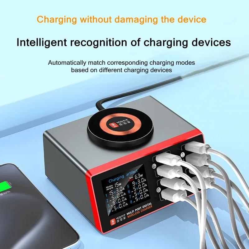 Ycs YCS-S500/s550/s600 carregador de mesa multiportas para celular multi-função dispositivo de carregamento sem fio ferramenta de função de reparo