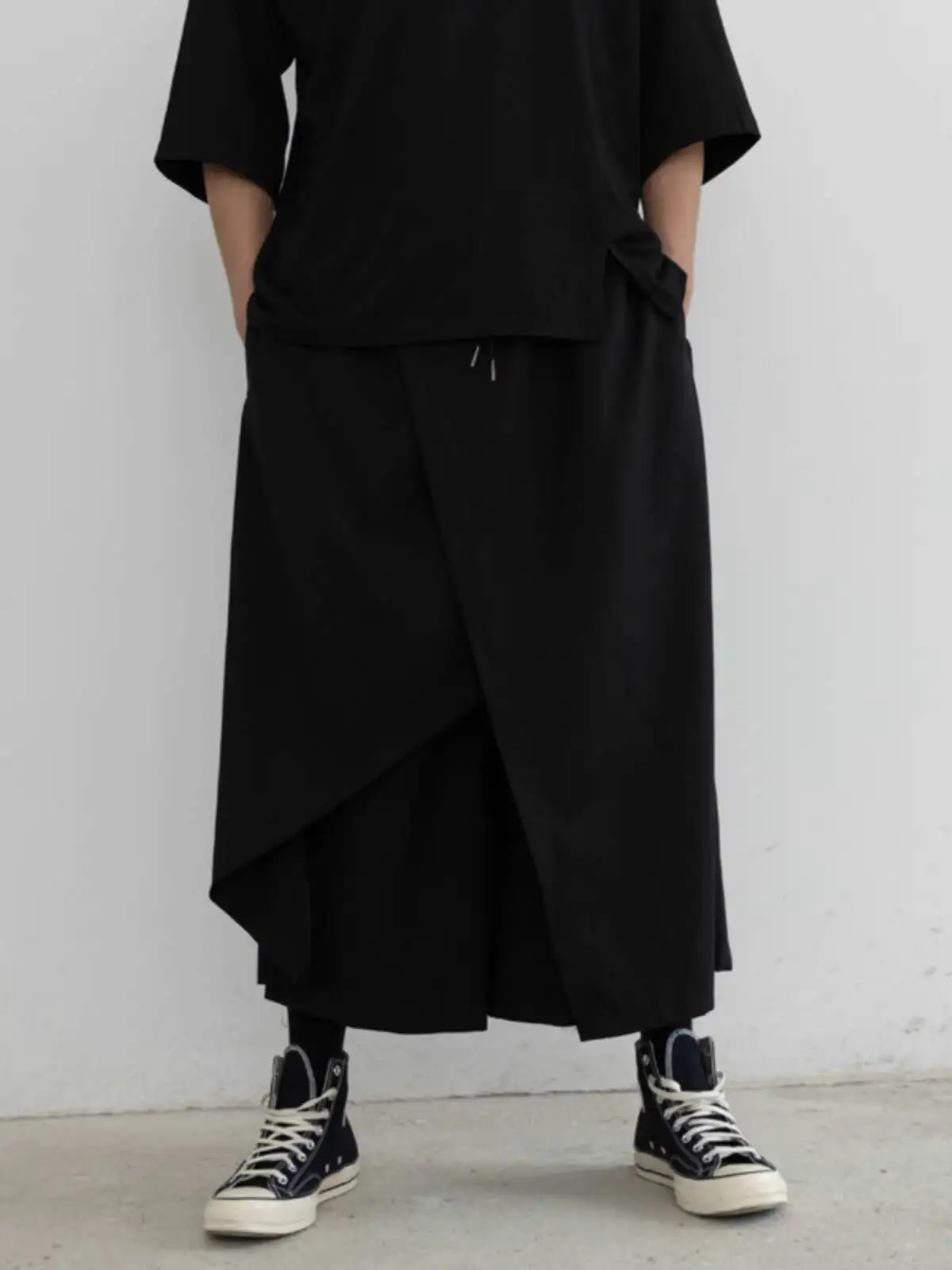 

Мужские повседневные брюки-юбка унисекс в стиле Dark Design, широкие, укороченные, для осени и зимы