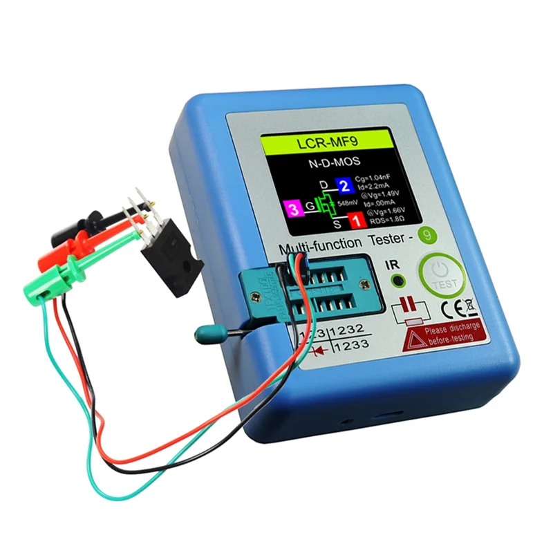 BMBY-トランジスタテスター TFT グラフィックディスプレイ付き 1.8 インチ LCR メーター測定容量抵抗 NPN PNP MOSFET ダイオード三極管テスト