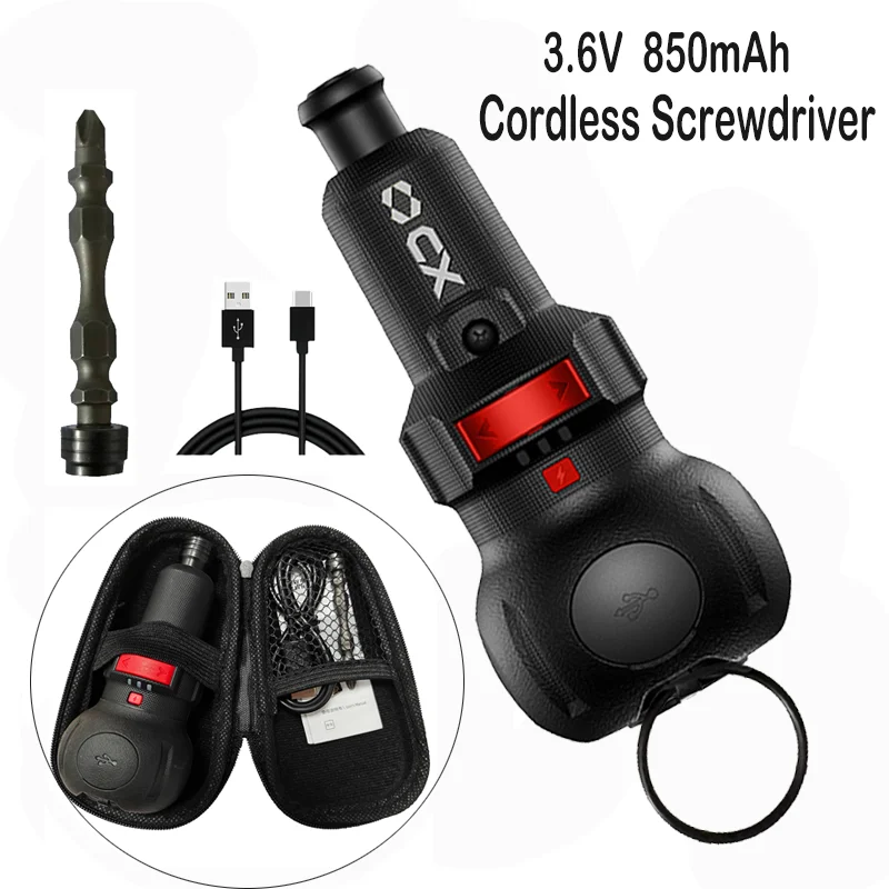 

400r/min 1/4" Household Cordless Electric Screwdriver 3.6V 850mAh Li-ion Battery Rechargeable Manual Electric Mini Drill