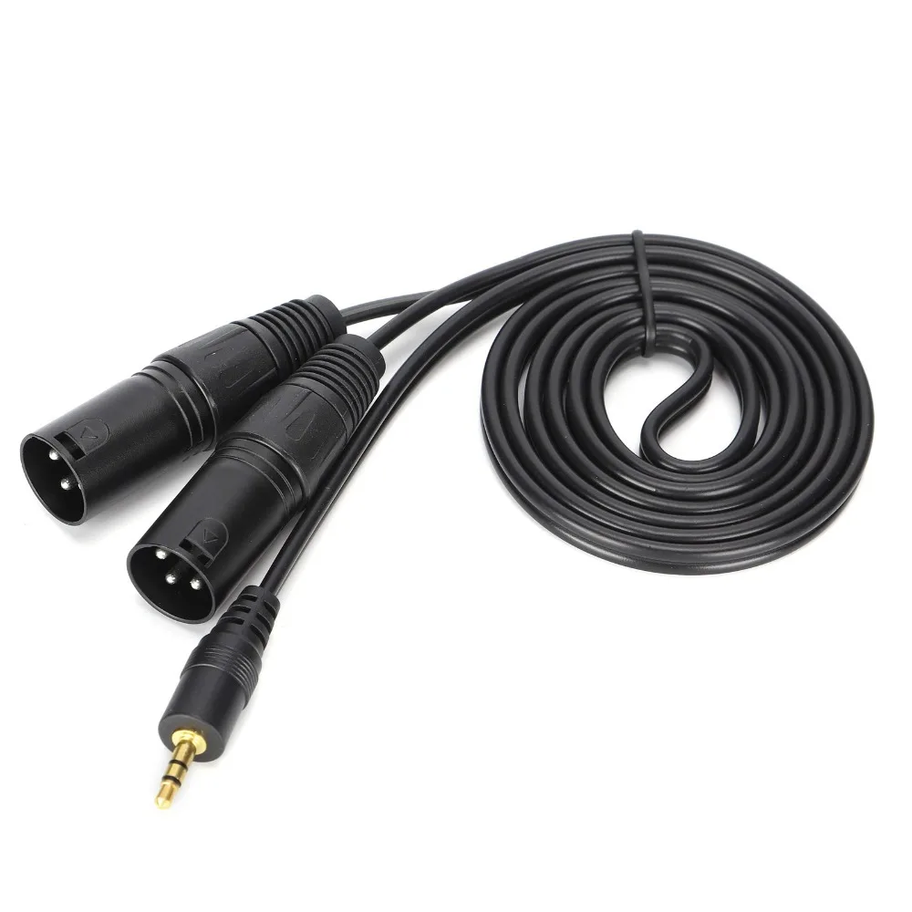 1/8 Inch to 3-Core Double XLR Microphone Cable Plug and Play 3.5mm Connector to Dual XLR 3 Pin Male Adapter Audio Adapter Cable