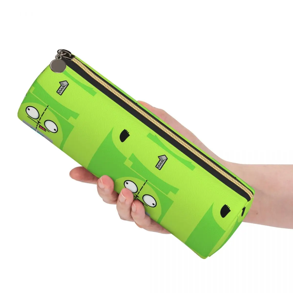 Invader Zim Pencil Case Pencil Pouch Cylinder Pen Box Pencil Bag for Kids Gifts