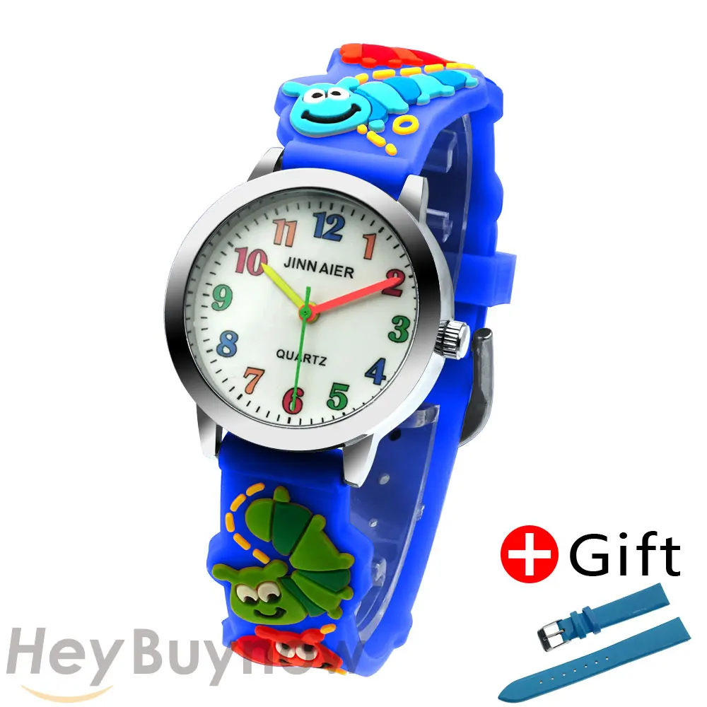 Creative New Kids Watch Cute Cartoon Insect Silicone Quartz Waterproof Watch Free Strap for Boys and Girls Relogio Infantil