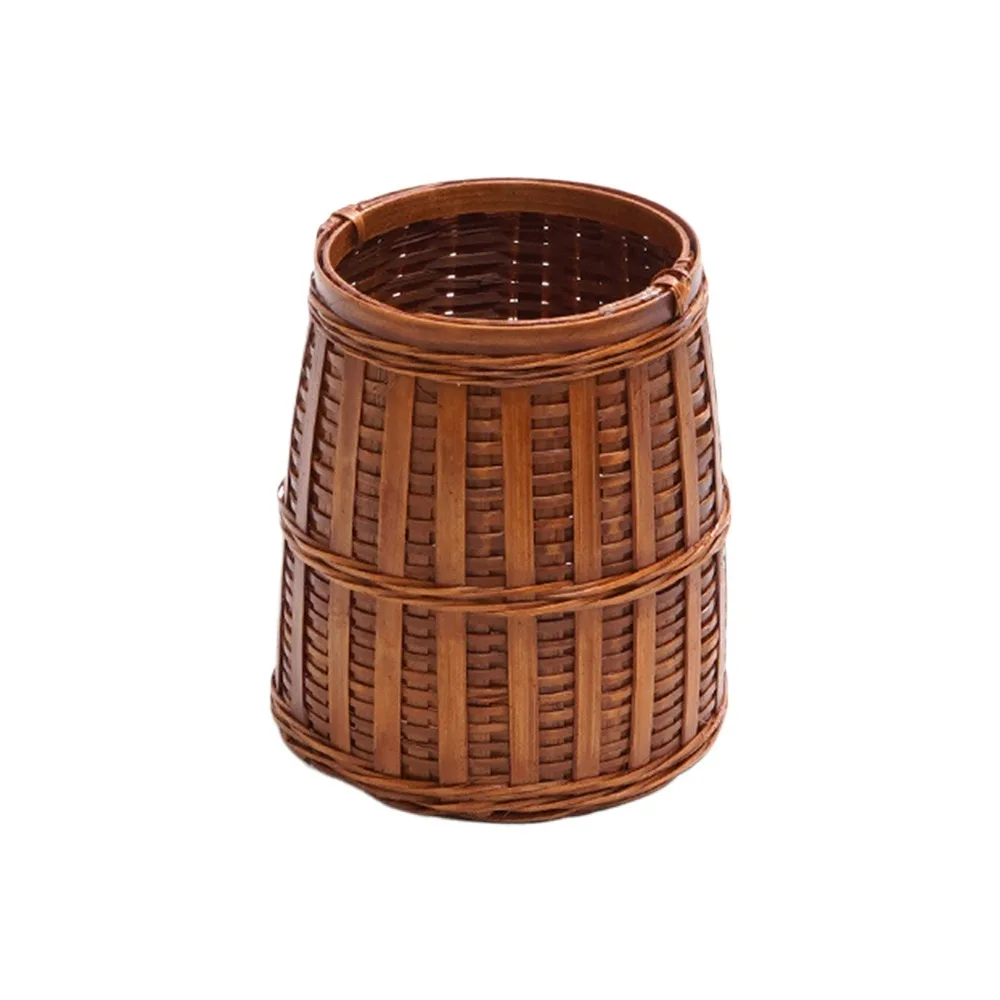 

Handmade Hand-woven Bamboo Storage Basket Six Gentlemen Natural Tea Ceremony Display Baskets Square Bottom Wear-resistant