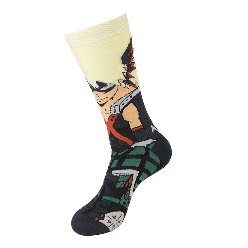 New Anime My Hero Academia Izuku Midoriya Cosplay All Might Bakugou Katsuki Todoroki Shouto Character Crew Socks Gift