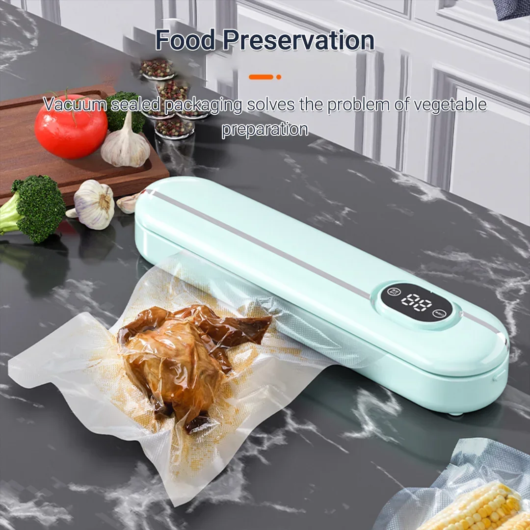 Xiaomi Vacuum Sealer Kitchen Packaging Machine Household Food Film Sealer Vacuum Packer Keep Food Fresh With10pcs Storage Bags