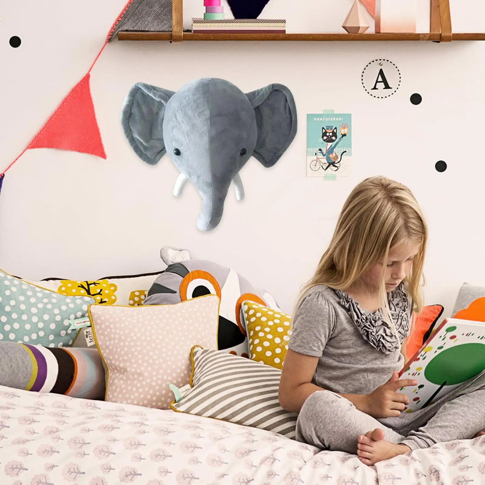 Support mural en forme d'animal en peluche, décoration de maison, suspendu pour salon, chambre à coucher, salle de jeux, appartement, cabine, dortoir, noël