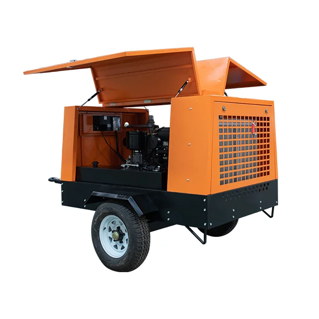 8bar 185 Cfm Diesel Engine Small Screw Air Compressor Machine Prices For Sandblasting