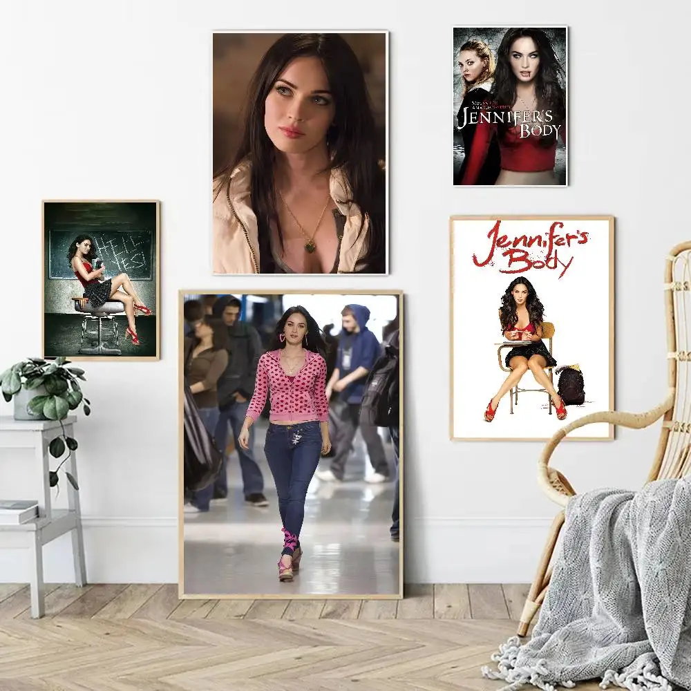 Movie Jennifer's Body Anime Poster Waterproof Wall Art Sticker For Bar Living Room Vintage Room Decor Print Gift