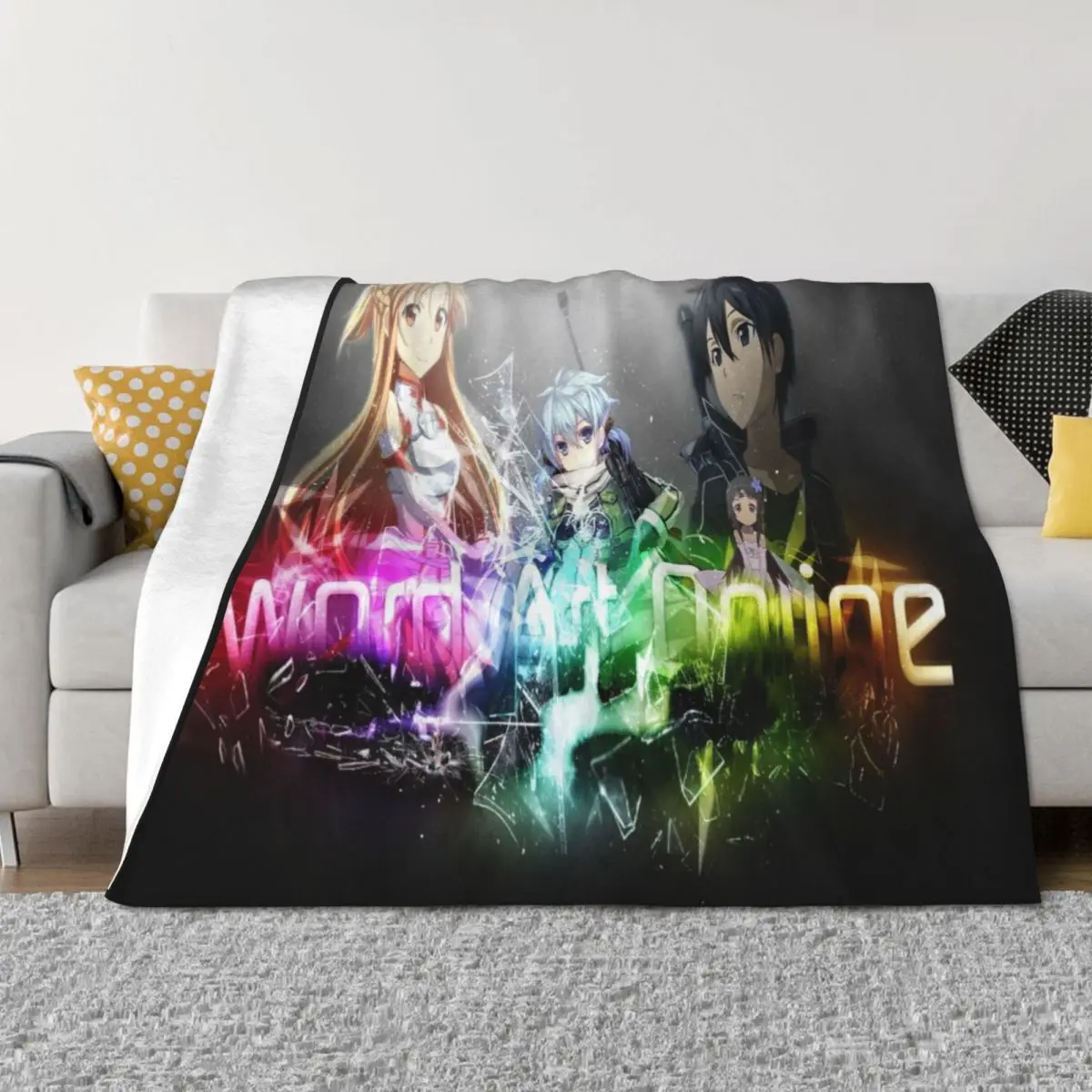 

Sword Art Online - season 2 Throw Blanket Flannels Decorative Throw warm for winter Sofa Blankets