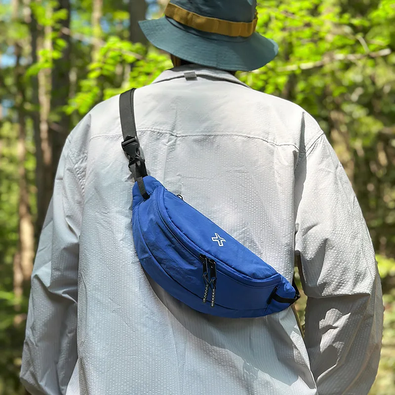 2026 New Color Block Lightweight Hiking Crossbody Bag Unisex Nylon Outdoor Sports Portable Children's Chest Bag JIFANPAUL