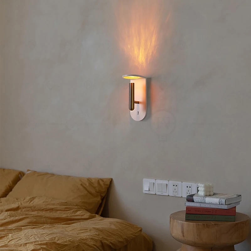 

Creative and personalized master bedroom wall lamp, bedside lamp with switch, Nordic flame atmosphere lamp, minimalist backgroun