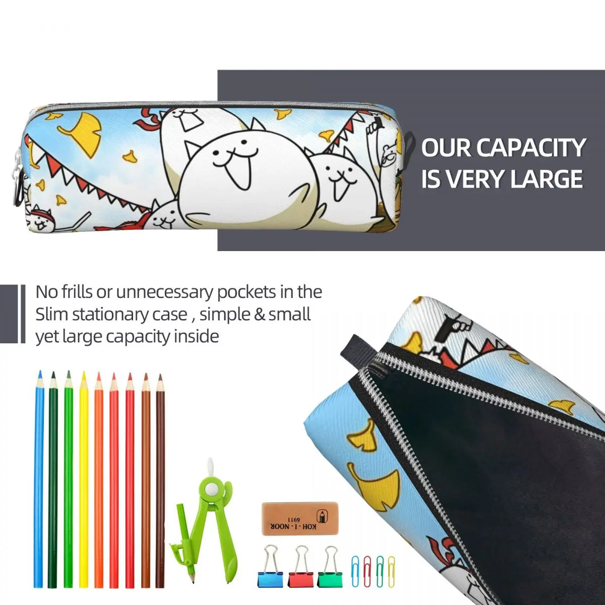 Gamethe Battle Katzen Feder mäppchen schöne Cartoon Stift Bleistift Taschen Student große Kapazität Schul bedarf Geschenk Pencil cases