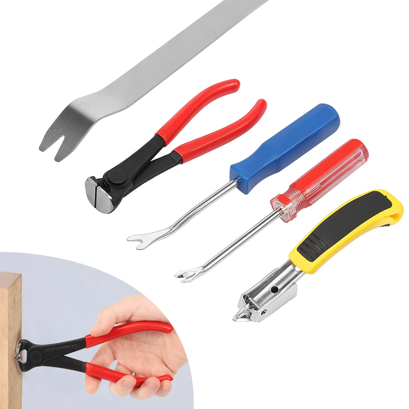 

3/5Pcs Nail Puller and Staple Remover Tool Set Upholstery and Construction Tack Puller Nail Fastener Remover Tool for Floor Wall