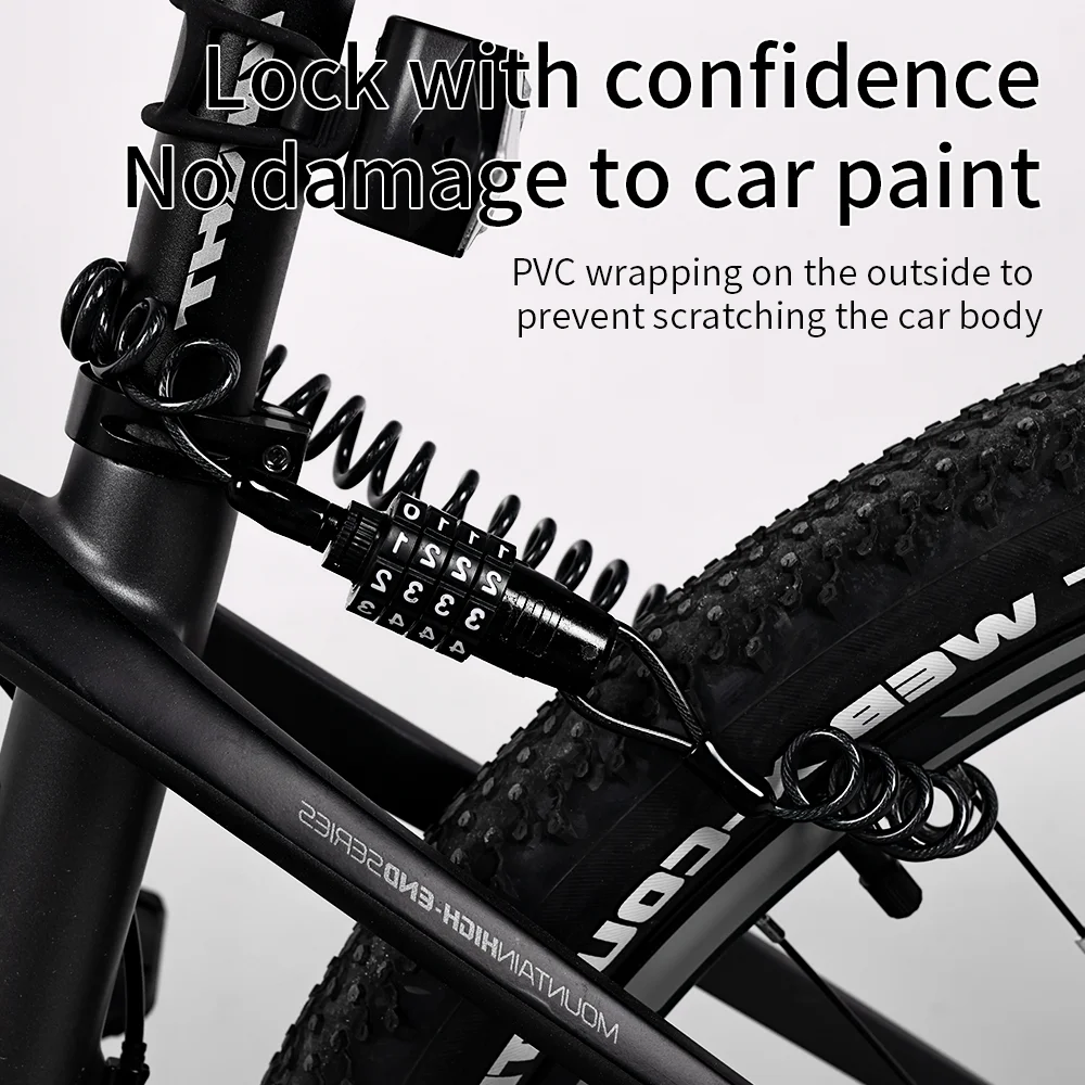 

Portable Bicycle Lock Steel Wire Chain Lock Mountain Bike Motorcycle Anti-Theft Password Wire Rope Luggage Helmet Lock