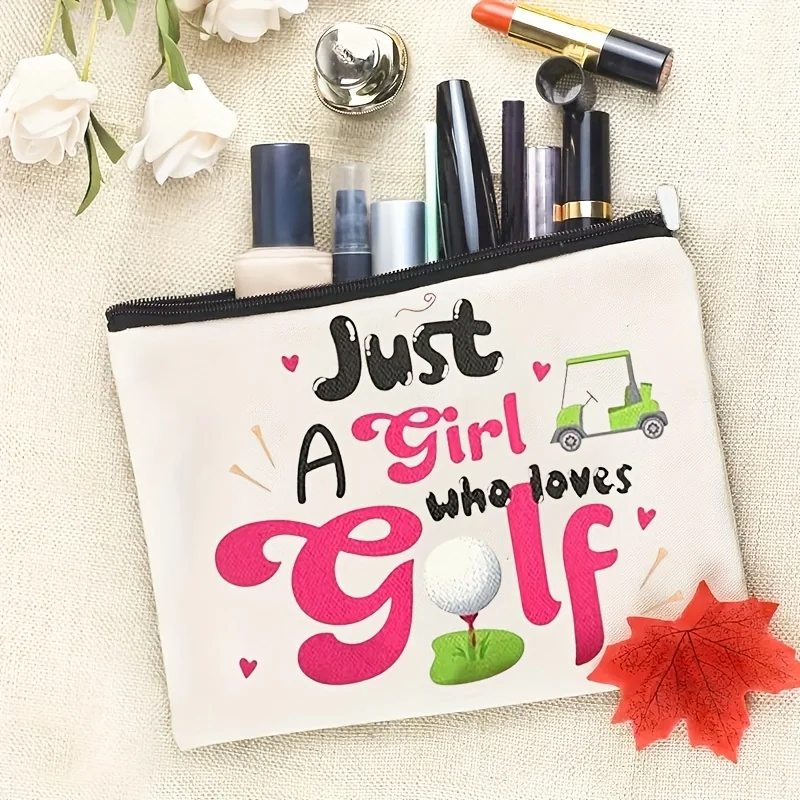 Golf Durable Stylish Gift with Convenient Zipper Closure a Gift for Sisters Portable Makeup Bag Cosmetic Gift Bag Zipper Pouch