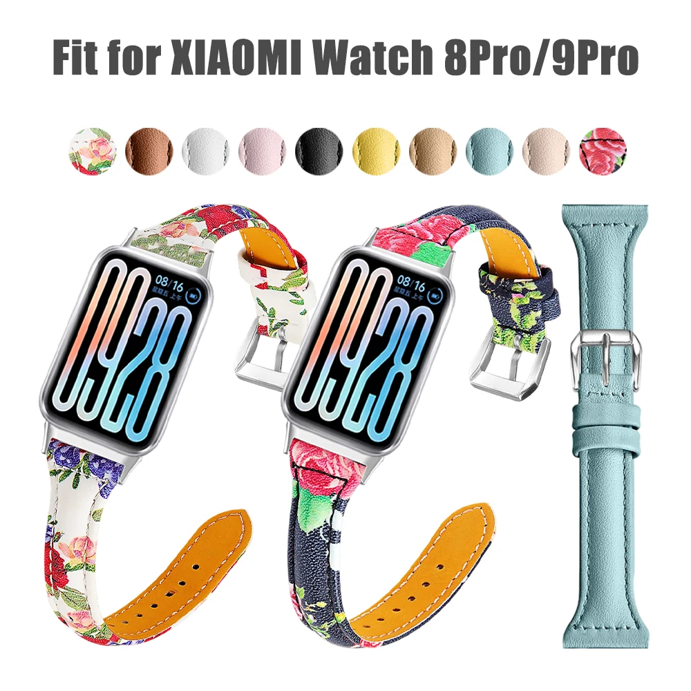 

Тонкий кожаный ремешок, совместимый с Xiaomi Watch 8pro 9pro, кожаный ремешок с быстросъемной пряжкой для Redmi Watch 4 5