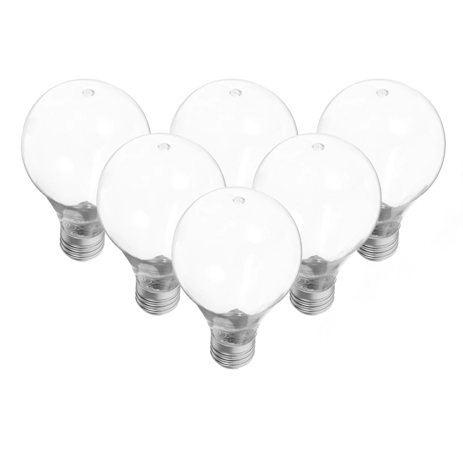 

6pcs Fillable Plastic Light Bulb Christmas Party Hanging Decor Tree Bulb Pendant Lampshade Home Bedroom Decoration Durable Pet
